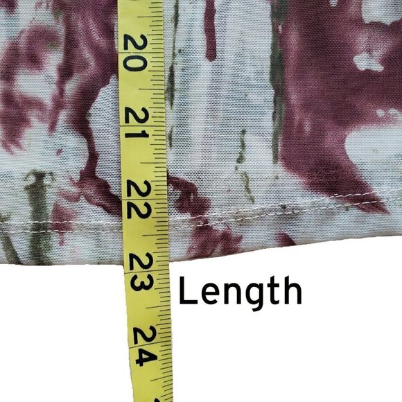 Y2K Mesh Fairygrunge Abstract Floral Camouflage Long sleeve Top M - Picture 14 of 16